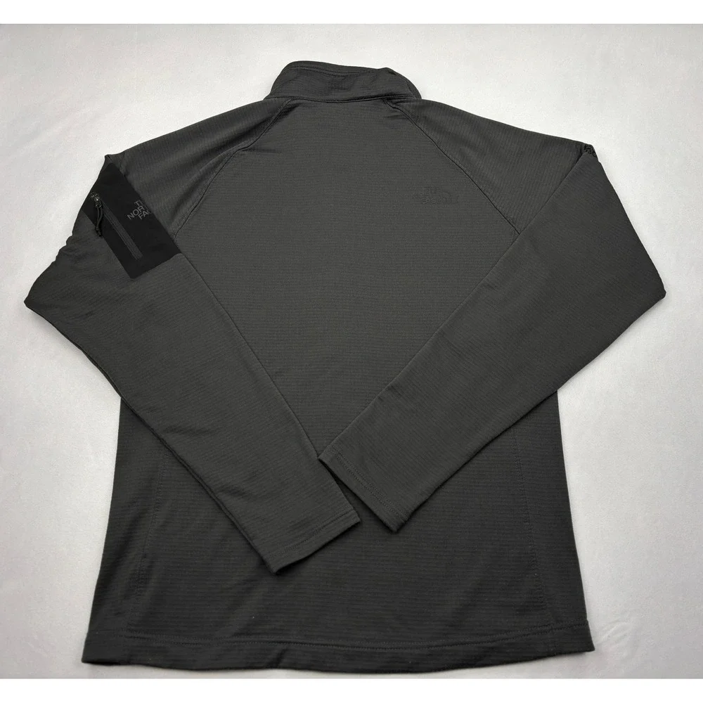 The North Face Technical Grid Fleece Jacket Mens Medium M Charcoal Gray Patron